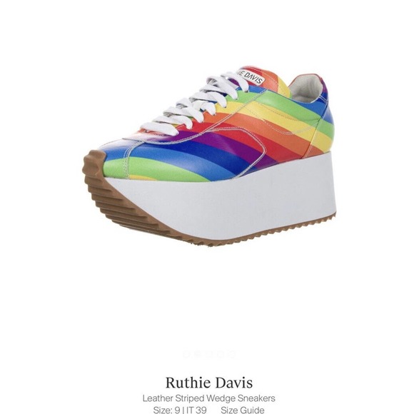 RUTHIE DAVIS RAINBOW "PRIDE" PLATFORM SNEAKERS, RARE FIND! - Picture 3 of 5